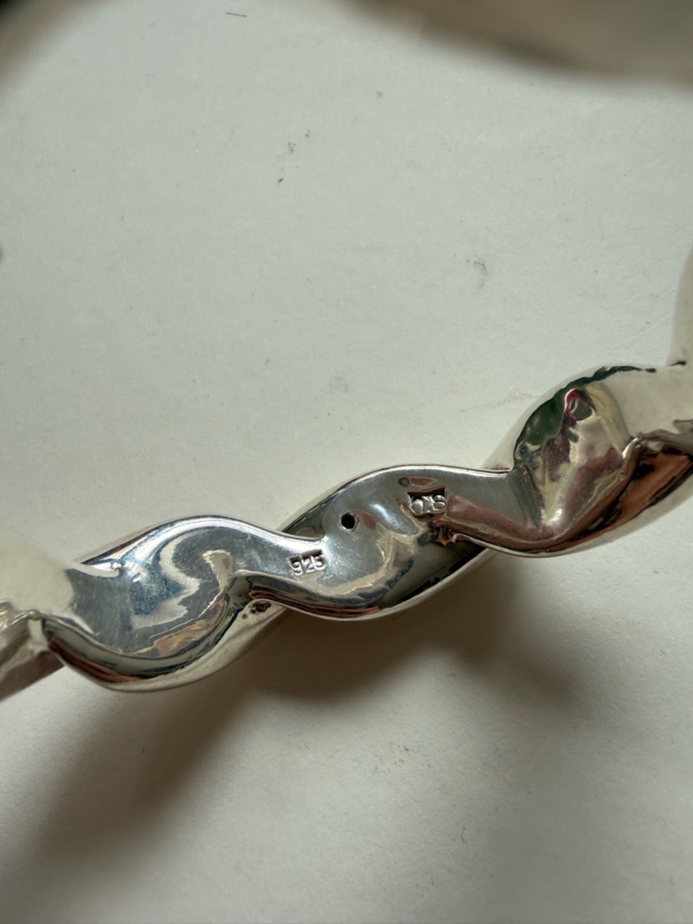 Sterling Silver 925 Twisted Rope Bangle Bracelet Large size - Picture 8 of 13